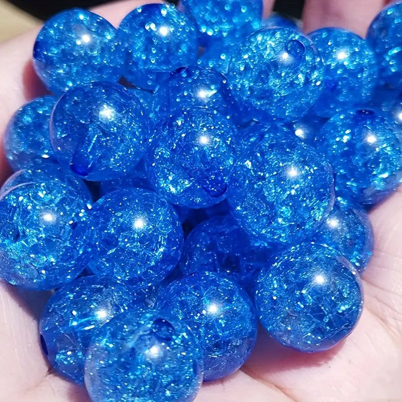 CRACKLE ACRYLIC BEADS – 80 to 100 beads