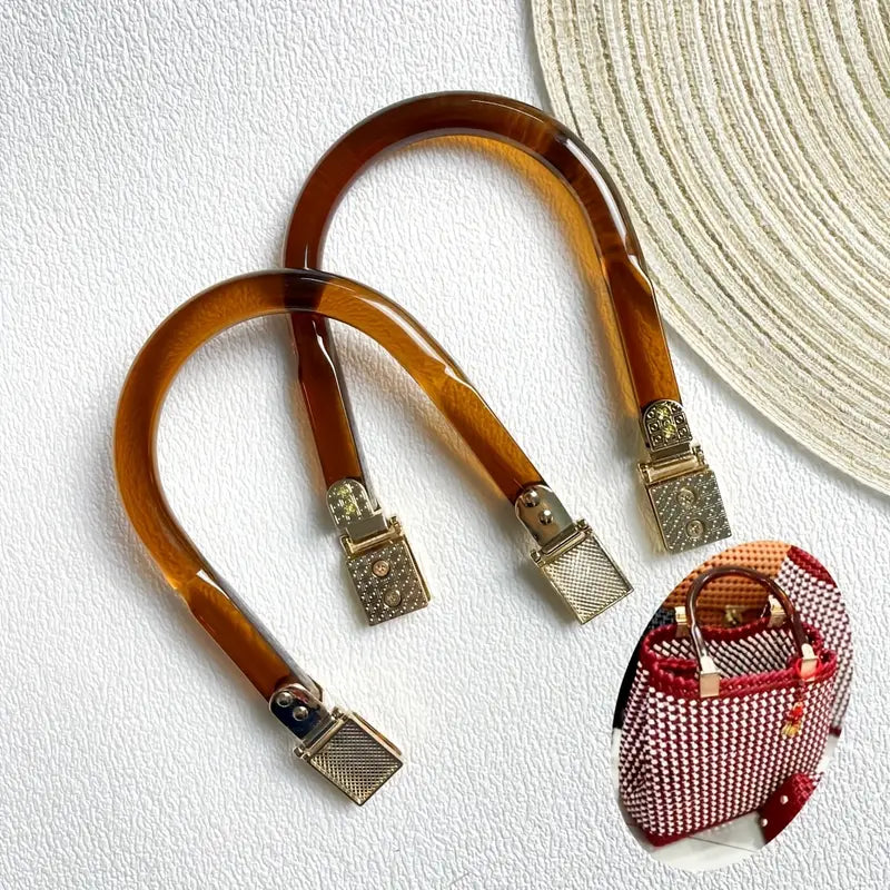 2pcs Acrylic Replacement Handles with Golden Clasps