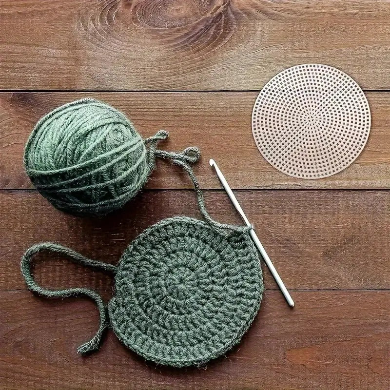 PLASTIC ROUND SHAPE CANVAS MESH SHEETS FOR BAGS AND DIY ACCESSORIES