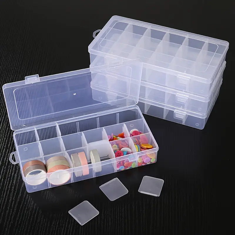 18 GRID TRANSPARENT GLASS LIKE PLASTIC STORAGE BOX