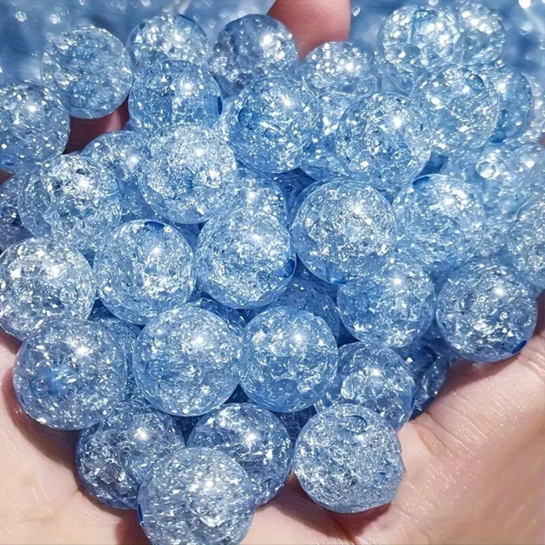CRACKLE ACRYLIC BEADS – 80 to 100 beads