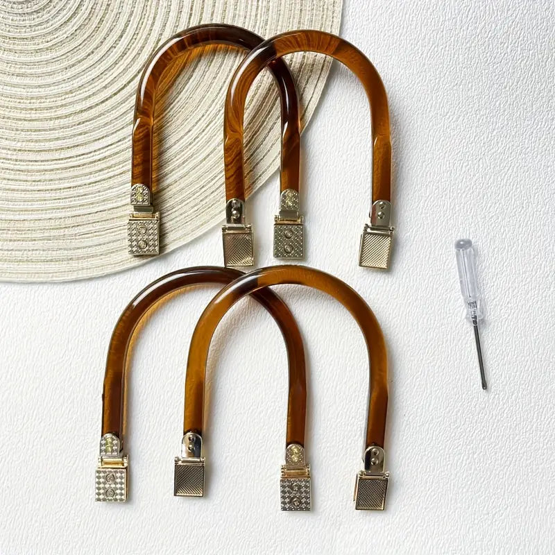 2pcs Acrylic Replacement Handles with Golden Clasps
