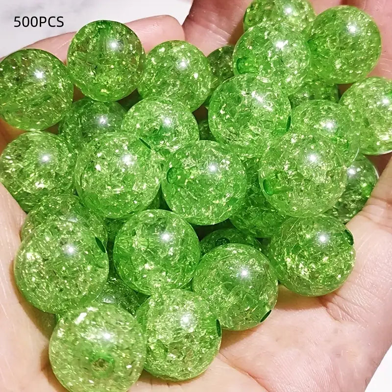CRACKLE ACRYLIC BEADS – 80 to 100 beads