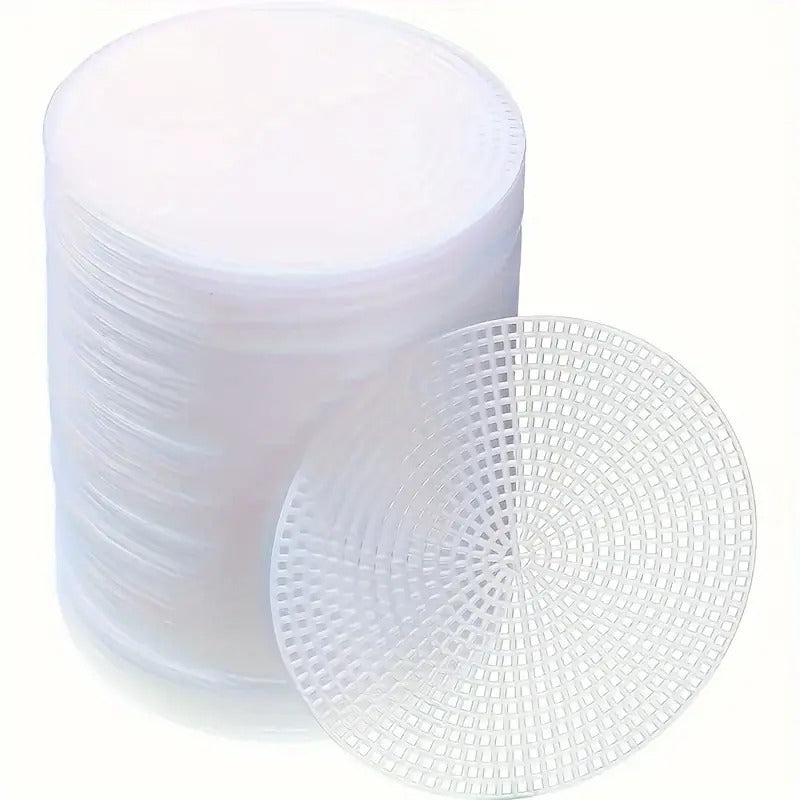 PLASTIC ROUND SHAPE CANVAS MESH SHEETS FOR BAGS AND DIY ACCESSORIES