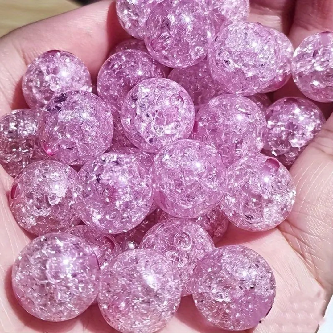 CRACKLE ACRYLIC BEADS – 80 to 100 beads