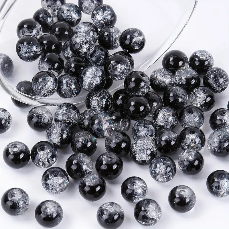 CRACKLE ACRYLIC BEADS – 80 to 100 beads