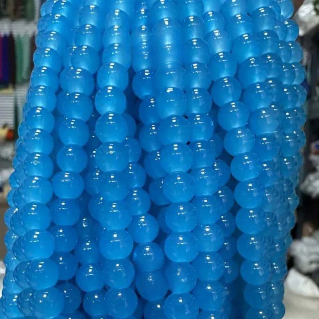 GLASS IMITATION JADE BEADS – 100PCS STRAND FOR DIY JEWELRY MAKING