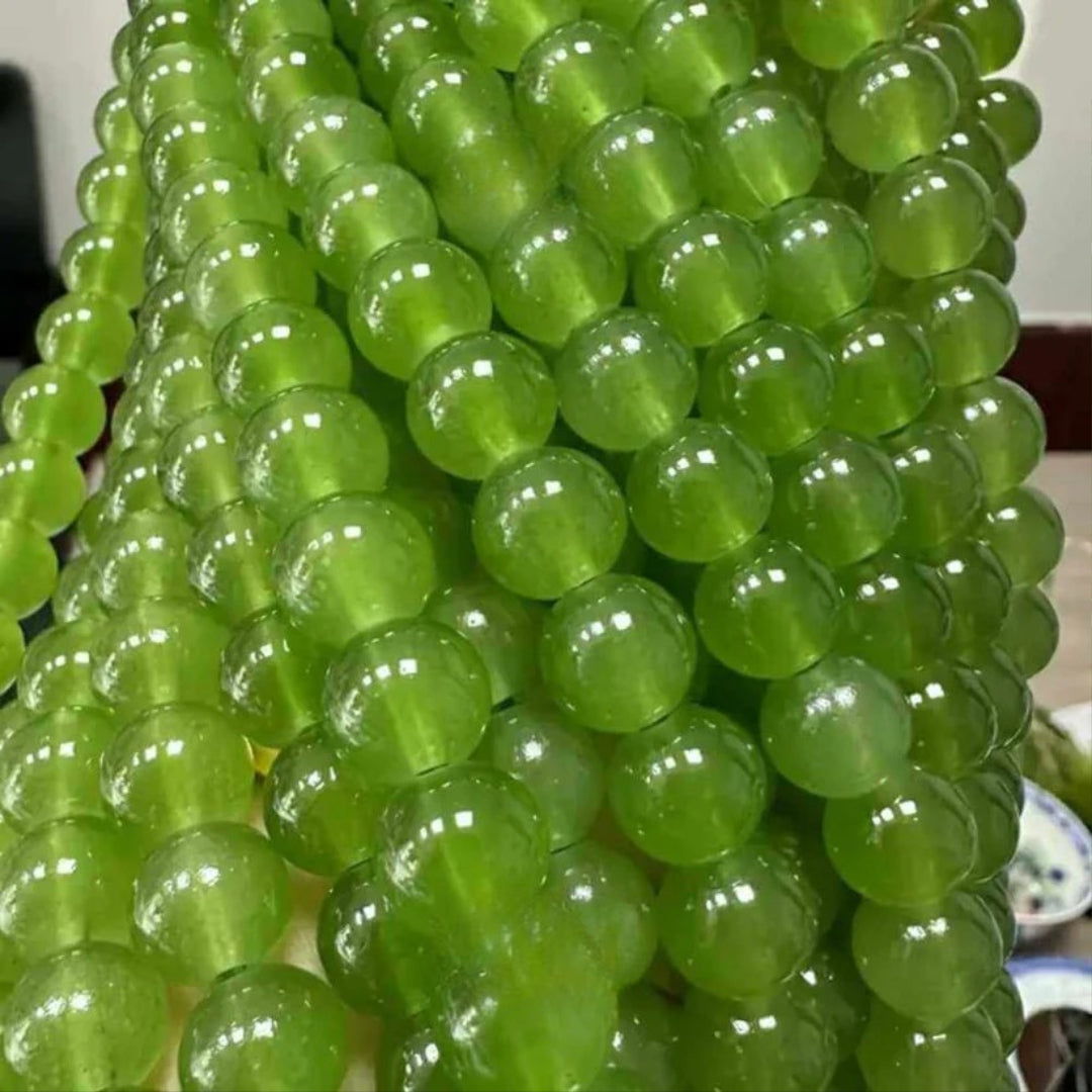 GLASS IMITATION JADE BEADS – 100PCS STRAND FOR DIY JEWELRY MAKING