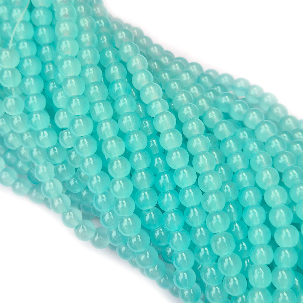 GLASS IMITATION JADE BEADS – 100PCS STRAND FOR DIY JEWELRY MAKING