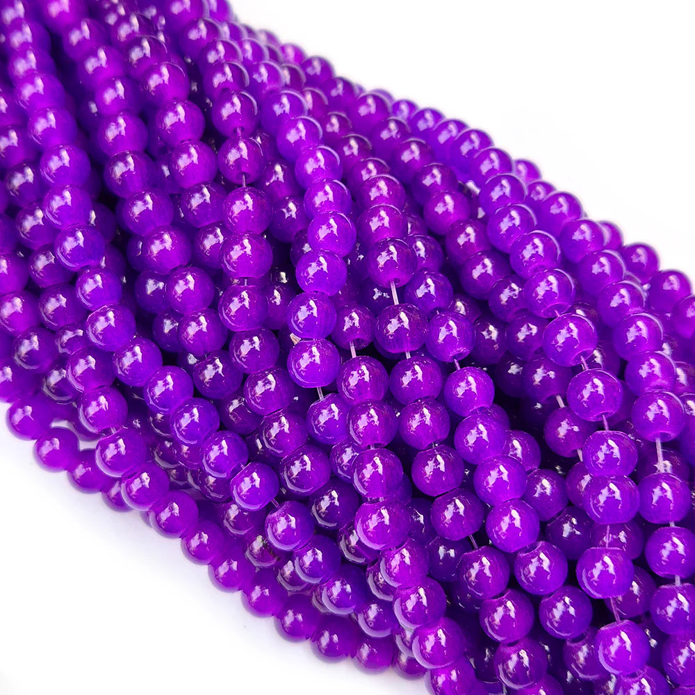 GLASS IMITATION JADE BEADS – 100PCS STRAND FOR DIY JEWELRY MAKING