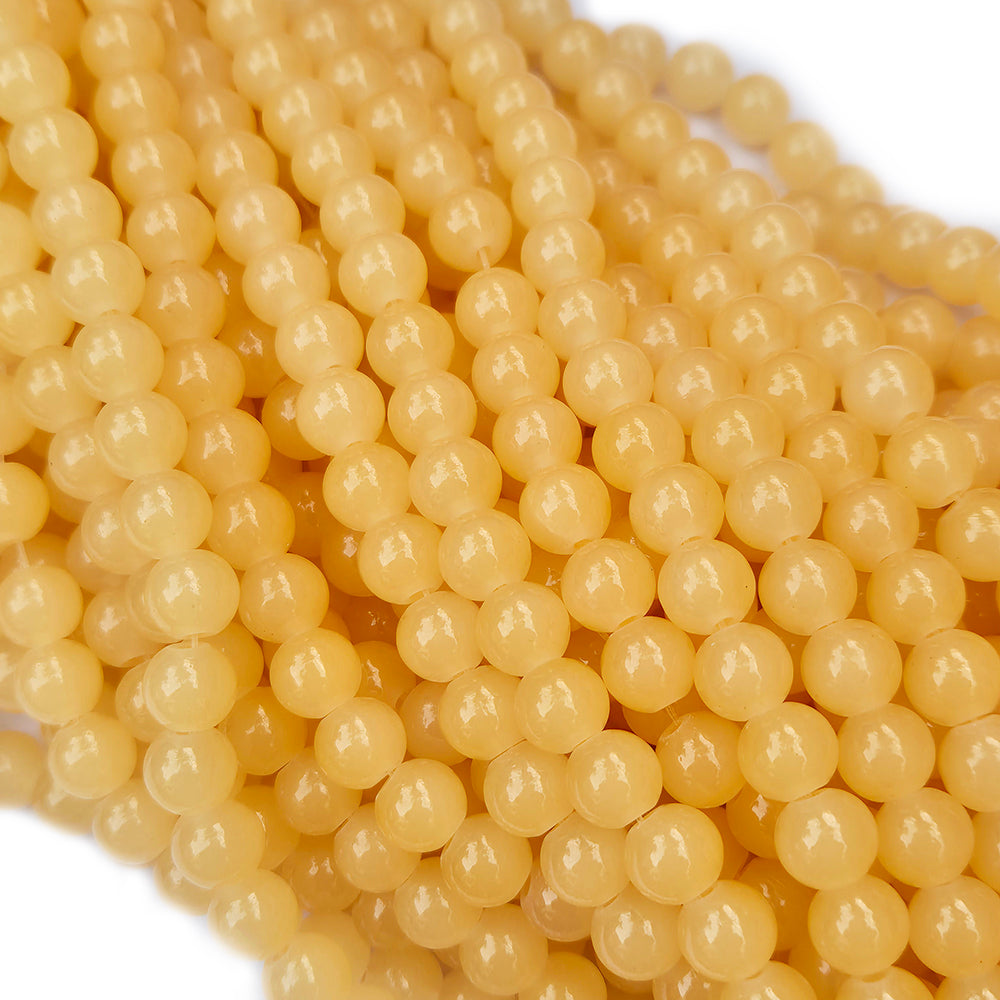 GLASS IMITATION JADE BEADS – 100PCS STRAND FOR DIY JEWELRY MAKING