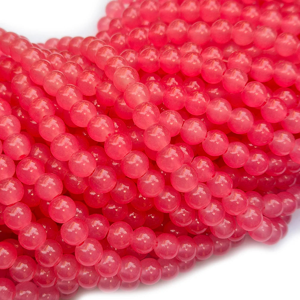 GLASS IMITATION JADE BEADS – 100PCS STRAND FOR DIY JEWELRY MAKING