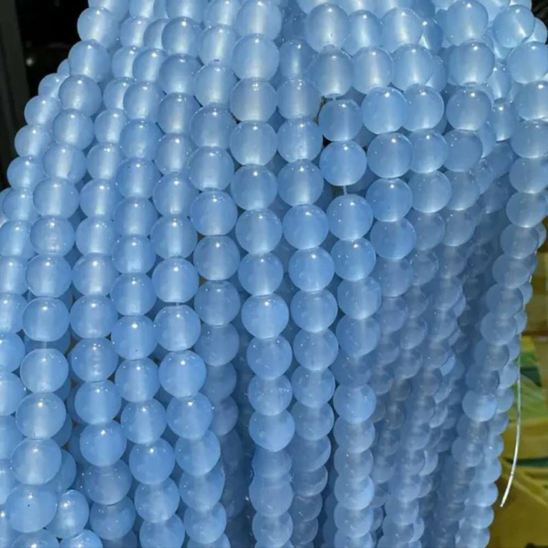 GLASS IMITATION JADE BEADS – 100PCS STRAND FOR DIY JEWELRY MAKING