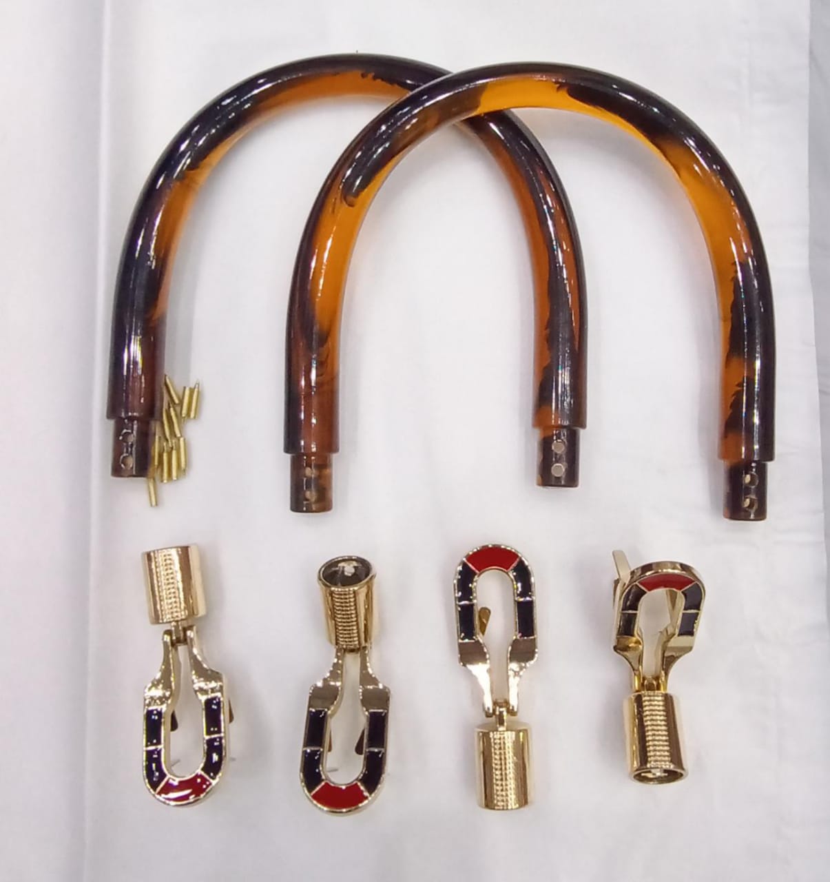 2pcs Acrylic Replacement Handles with Golden Clasps
