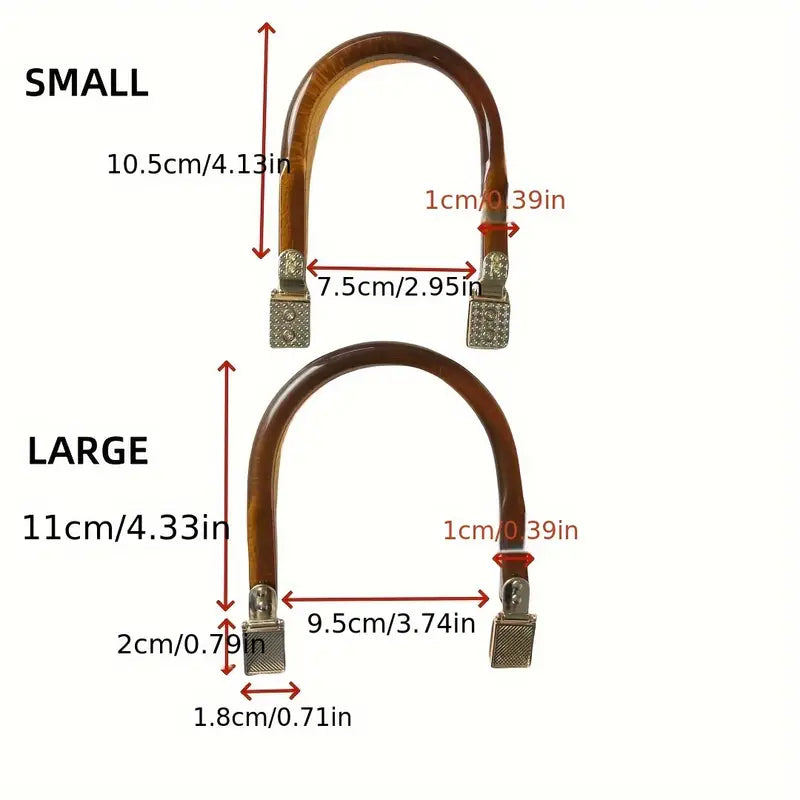 2pcs Acrylic Replacement Handles with Golden Clasps