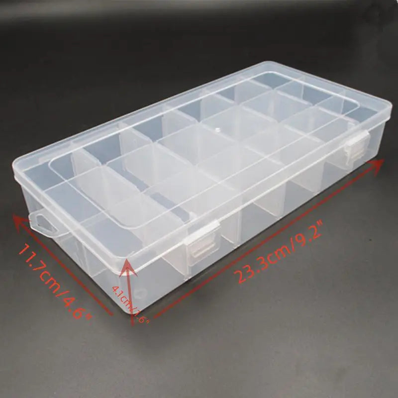 18 GRID TRANSPARENT GLASS LIKE PLASTIC STORAGE BOX