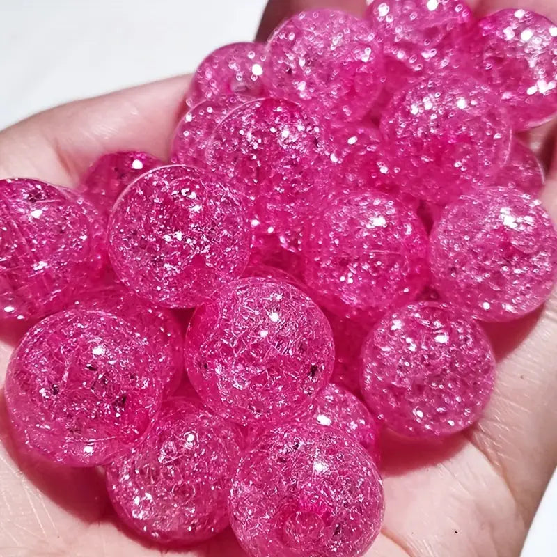CRACKLE ACRYLIC BEADS – 80 to 100 beads