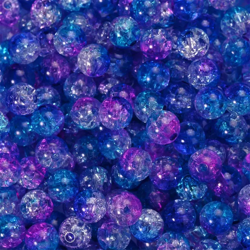 CRACKLE ACRYLIC BEADS – 80 to 100 beads
