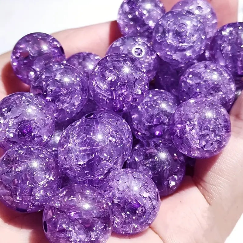 CRACKLE ACRYLIC BEADS – 80 to 100 beads