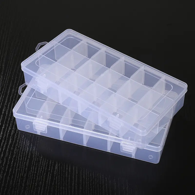 18 GRID TRANSPARENT GLASS LIKE PLASTIC STORAGE BOX