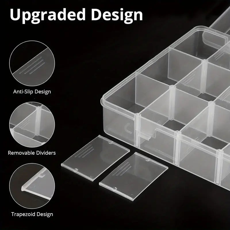 18 GRID TRANSPARENT GLASS LIKE PLASTIC STORAGE BOX