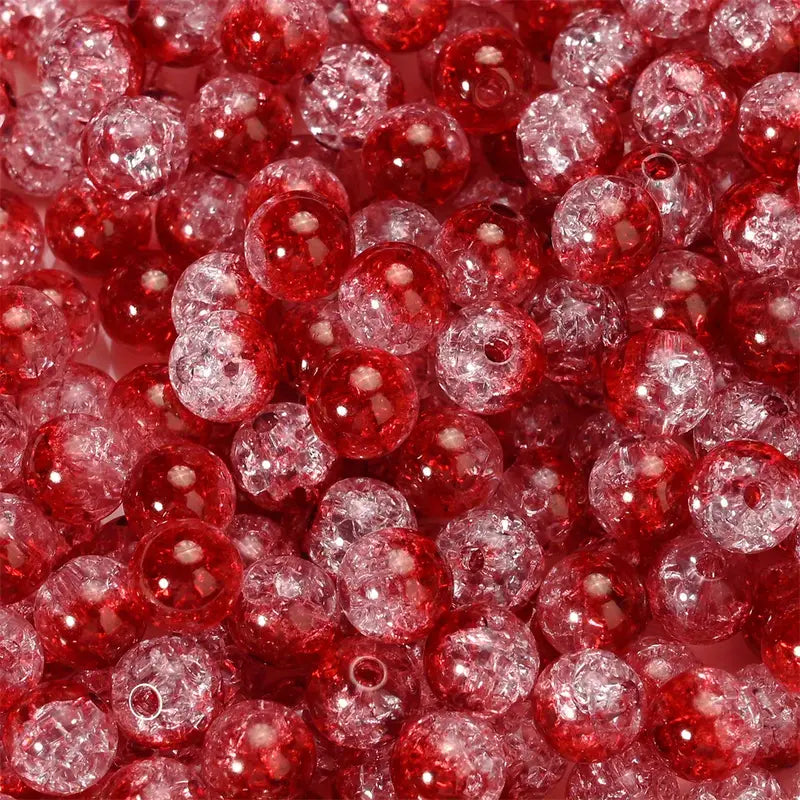 CRACKLE ACRYLIC BEADS – 80 to 100 beads