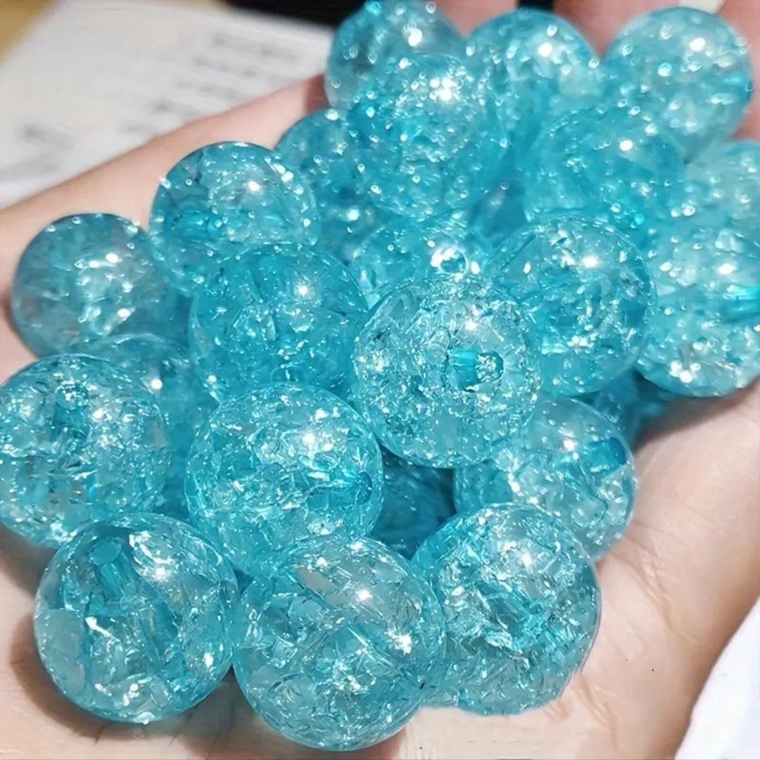 CRACKLE ACRYLIC BEADS – 80 to 100 beads
